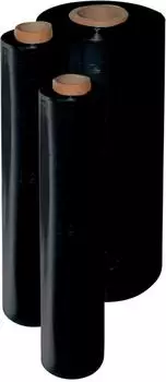 E/D/E Stretchfolie schwarz 23my, 500mm breit, 300m lang (6er-Pack)
