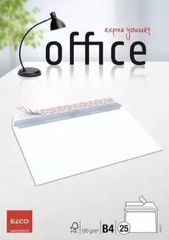 Elco Office Briefumschlag B4, haftklebend, weiß, 120g, 25er-Pack (74482.12)