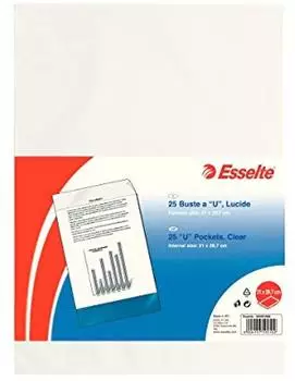 Esselte De Luxe "U"-Hüllen A4, transparent, Polypropylen, 25 Stück (395901000)