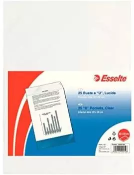 Esselte Luxus "U"-Hüllen, transparent, glänzendes Polypropylen (395901200)