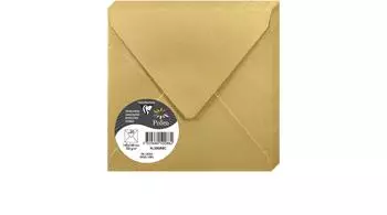 Clairefontaine Briefumschläge, quadratisch, 14x14cm, 120g, gold, 20er-Pack (50088C)