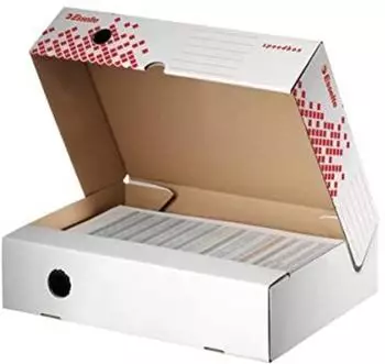 Esselte SPEEDBOX Archiv-Klappschachtel A4 80mm weiß/rot (623910)