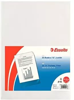 Esselte De Luxe Prospekthüllen U-Öffnung, transparent, 23x33cm, 25 Stück (395901300)