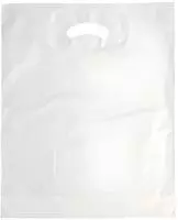 Starpak 400 Griffloch-Tragetaschen, HDPE 44 cm x 36 cm x 9 cm Weiss