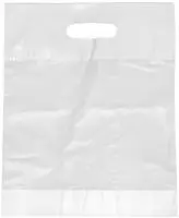 200 Griffloch-Tragetaschen, HDPE 50 cm x 45 cm x 8 cm weiss