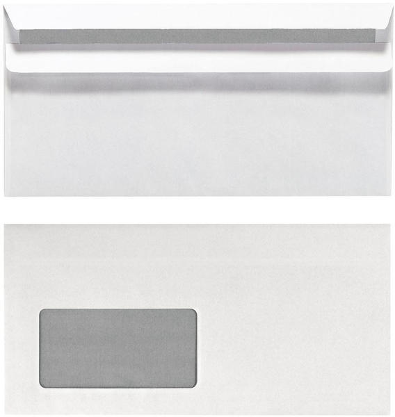 Mailmedia Briefumschläge DIN lang 11x22cm mit Fenster weiß (100 Stück)