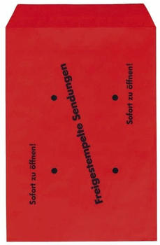Mailmedia Versandtaschen B4 Freistempler ohne Fenster nassklebend rot (250 Stück)
