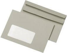 Rössler Papier Briefumschläge DIN lang mit Fenster grau (1000 Stück)