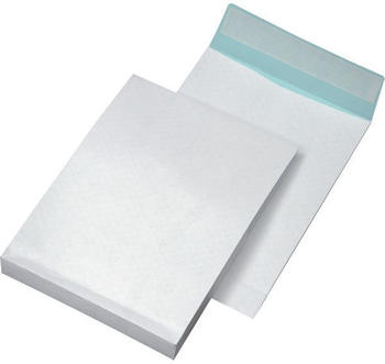 Mailmedia Faltentaschen B4 ohne Fenster 40mm Falte haftklebend fadenverstärkt weiß (100 Stück)