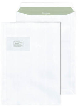 Mailmedia Versandtaschen Envirelope C4 mit Fenster haftklebend weiß (250 Stück )
