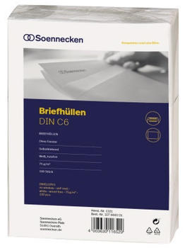 Soennecken 1321 C6 ohne Fenster selbstklebend weiß (100 Stück)