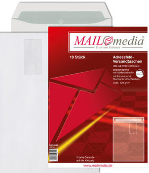 Mailmedia Adressfeld-Versandtasche B4 mit Fenster weiß (30002546)