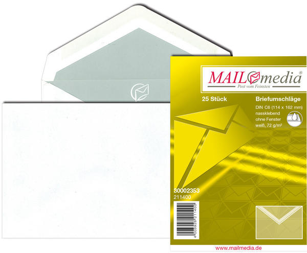 Mailmedia Offset weiß C6 ohne Fenster (30002360)