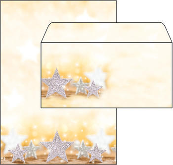 sigel Weihnachts-Umschlag Glitter Stars DIN lang (DU035)