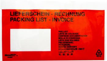 VP Flexible Verpackungen Lieferscheintaschen Kunststoff DIN lang (1000 St&uuml;ck)