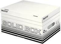LEITZ Archiv-Klappdeckelbox Solid S, wei&szlig;/schwarz 100% geriffelter...