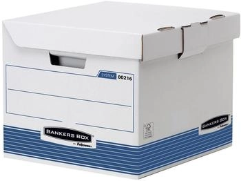 Fellowes Bankers Box System Archivbox mit Klappdeckel FastFold 293 (H) x 370 (B) x 350 (T) mm 10 Stück