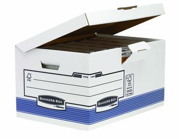 Fellowes Bankers Box System Archivbox mit Klappdeckel FastFold 293 (H) x 378 (B) x 545 (T) mm 10 Stück