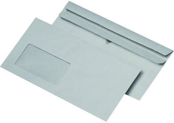 Mailmedia Briefumschläge Din Lang mit Fenster selbstklebend 75g grau 1000 Stück (30005366)