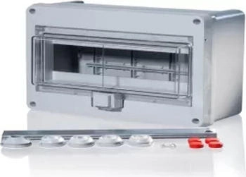 F-Tronic Aufputz-Kleinverteiler IP55 10 Module mit Kabeleinführung M20/25 KV10WDKE Weiß