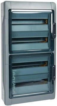 Legrand 601988 Feuchtraumverteiler Plexo³ IP65 IK09 4-reihig 72 Module Aufputz Grau