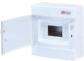ETI Aufputz IP40 VerteilerStromverteilerAufputzverteiler 1 reihig bis 8 Module (Weiße Tür) (BAN6214890)