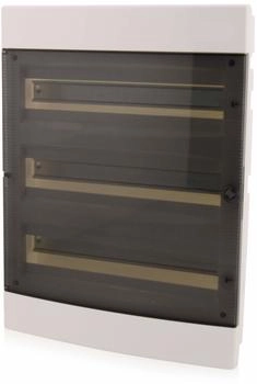Intratec Unterputz IP40 - Verteilerkasten mit transparenter Tür 3-reihig 54 Module 522x392x106 mm für Trockenräume (MKCUGH3X18-T)
