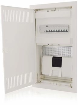 Intratec Multimediaverteiler & Kombi Unterputz 592x346x92mm 1-reihig für 12+2 Module Verteiler IP30 Stahltür Kommunikationsverteiler (MKEUGH36-ME/CO-01)