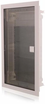 Intratec Multimediaverteiler Kommunikationsverteiler Unterputz IP40 transparente Tür 650°C Media 346x592x92mm Gehäuse Weiß RAL 9003 (MKFUGH36-MEDIA)