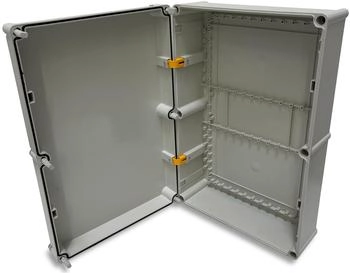 Boxexpert Kunststoff Schaltschrank 540x360x160mm IP67 Lichtgrau mit Innenscharnier Wandgehäuse Serie Perle (BXPFAG540360160-P01)