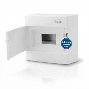 Intratec Verteilerkasten Aufputz 1-reihig 8 Module IP40 transparente Tür (MKCAGH8-T)