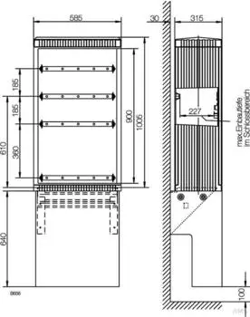 ABN Kabelverteilerschrank Gr. 0/1005, E-Cu 30x6mm, 1 Zylinder (SK100GA)