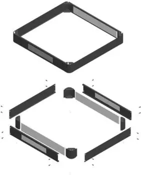 ENOC SOP 66 X1-DE-S Sockelpaket bel&uuml;ftet 600x600mm Schwarz (57061)