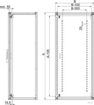 Schneider Electric Spacial SF/SM Innent&uuml;r, Vollt&uuml;r, 2000x600mm (NSYID206)