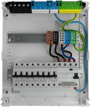 Doktorvolt Sicherungskasten Aufputz 2-reihig 24 Module 8xMCB 1xRCCB IP40 (DV-6319-NT)