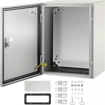 VEVOR Schaltschrank NEMA 4X Kohlenstoffstahl 40x30x20cm IP66 mit Montageplatte (ST3 420)