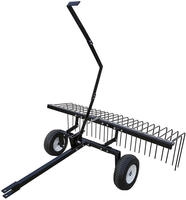 Wiltec Rasentraktor Rechen Mit 148 Cm Arbeitsbreite, Rasenl&uuml;fter Zum Entmoosen Und