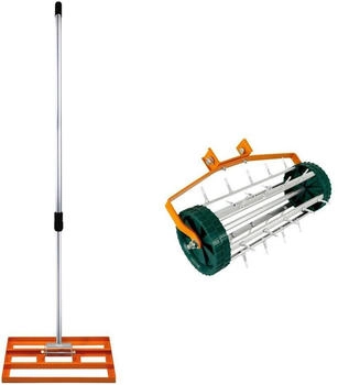 T-Mech Rasenrakel und rollender Rasenlüfter 3.8cm 50x32cm Orange