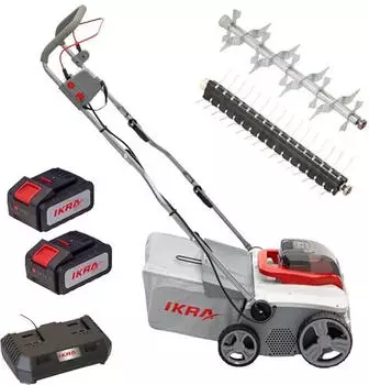 Ikra IAVL 2-2040 Akku-Vertikutierer/Rasenlüfter 3-in-1, 40cm, 2x20V 4,0Ah (80220001-AZ)