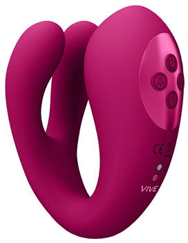 Vive Yoko Triple Action Vibrator Dual Prongs with Clitoral Pulse Wave