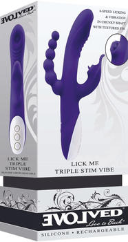 Evolved Lick Me Triple Stim Vibe Vibrator purple