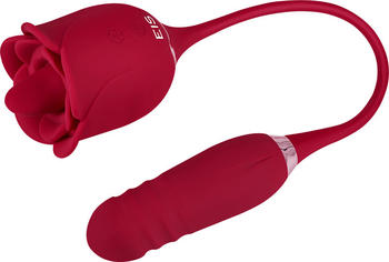 E.I.S. 2in1 rosenförmiger Auflegevibrator rot