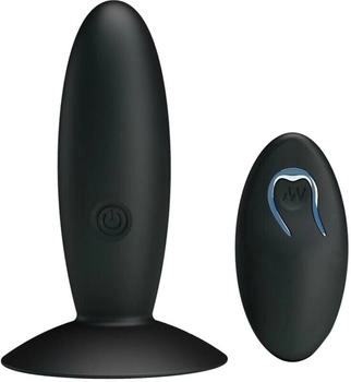 Pretty Love Silikon Anal Plug mit Vibration und Fernbedienung schwarz
