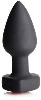 XR Brands Booty Sparks Silikon Anal Plug klein schwarz mit rosa Stein
