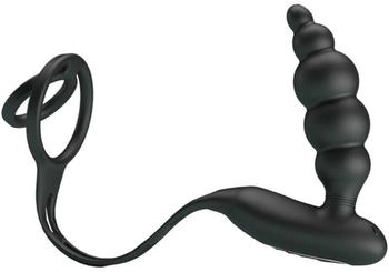 Pretty Love Anal Plug mit Vibration und Penis / Hoden Ring schwarz