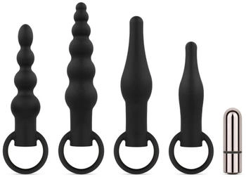 EasyToys Easy Toys Anal Plug Set With Bullet Vibrator Black