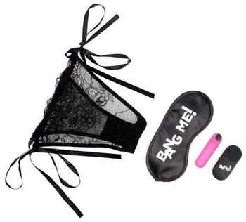 XR Brands Power Panty Lace Panties, Bullet, & Blindfold Kit Pink