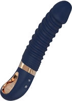 Dream Toys Goddess - gerippter Vibrator mit Heizung (dunkelblau) blau