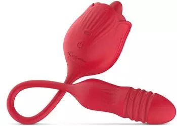 Teazers Rose Vibrator mit Klitorisstimulation Rot 34,5 cm