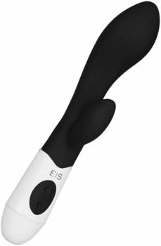 E.I.S. Ergonomischer Silikon-Rabbit 20 cm schwarz | weiß